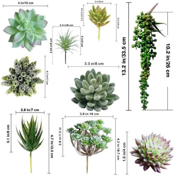 16 Pack Artificial Succulent Create Realistic Succulent Flocking Plants Unpotted - Picture 4 of 6